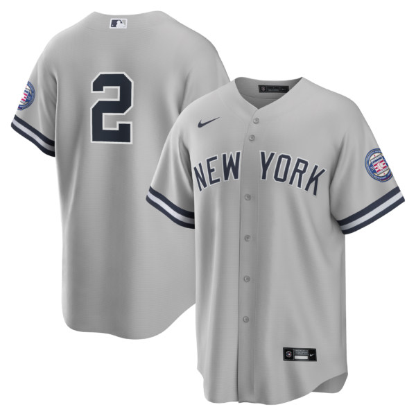 NY YANKEES JETER #2 NIKE GRAY ROAD REPLICA JERSEY PLAYER NUMBERS ONLY