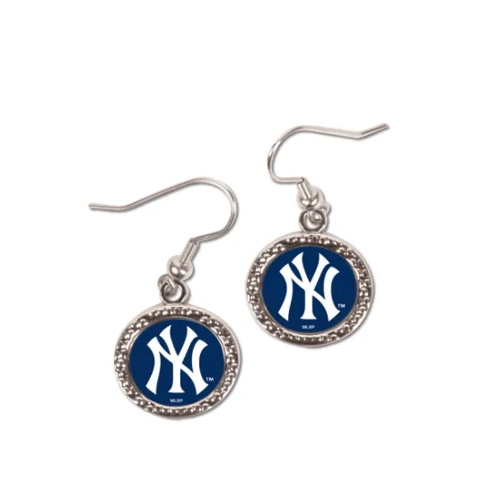 NEW YORK YANKEES EARRINGS JEWELRY CARDED ROUND