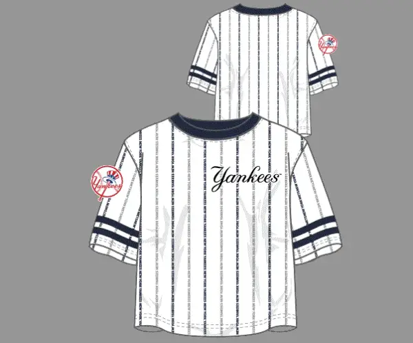 NY YANKEES TYPE-STRIPE BBALL SS TEE