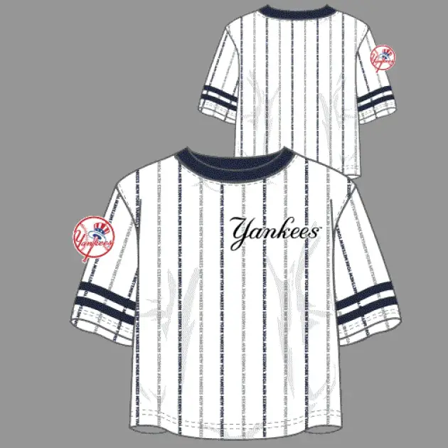 NY YANKEES TYPE-STRIPE BBALL SS TEE