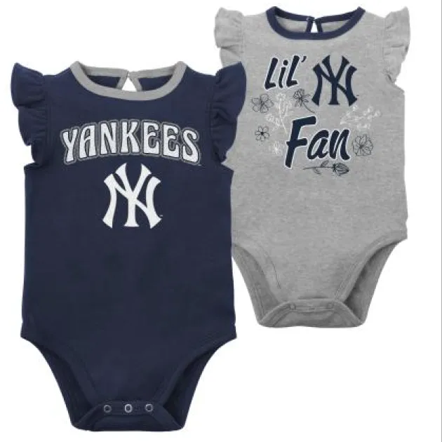 NEW YORK YANKEES  LITTLE FAN 2PK CREEPER SET  Creepers/Coverall/Onsie/Romper GIRL NEW BORN