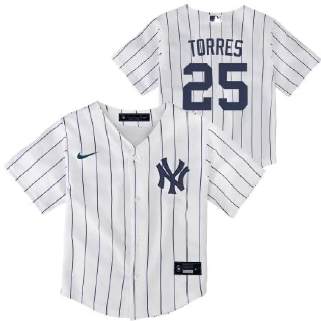 NEW YORK YANKEES G TORRES #25   HOME TWILL PLAYER FINISHED KID'S