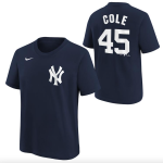 NY YANKEES COLE # 45 HOME N&N SS TEE S/S SPORTSWEAR TOP FOR YOUTH