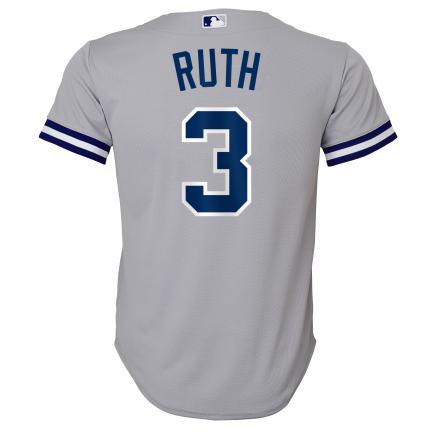 NY YANKEES NIKE B RUTH #3 HOME SCRPRT PLAYER FINISHED JERSEY KID'S