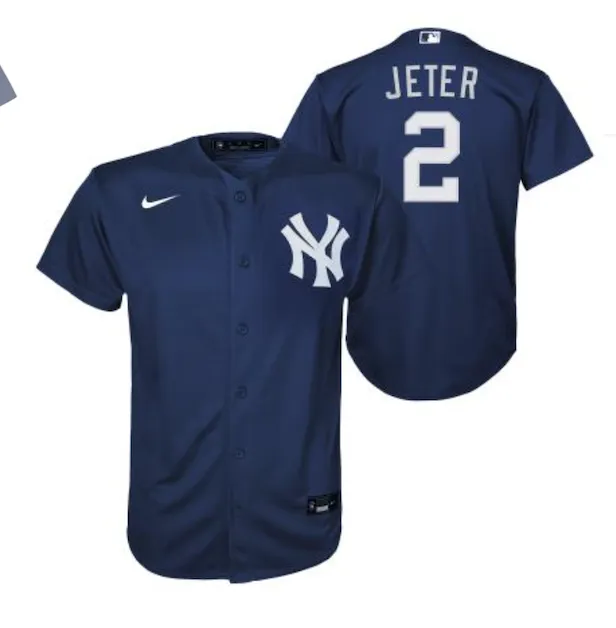 NYYANKEES D JETER # 2 DARK NAVY TWILL PLAYER FINISHE YOUTH
