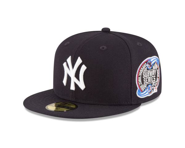 NY YANKEES NAVY 2000 SUBWAY SERIES PATCH ( On the LEFT Side) AUTHENTIC COLLECTION 59FIFTY FITTED GRAY BRIM