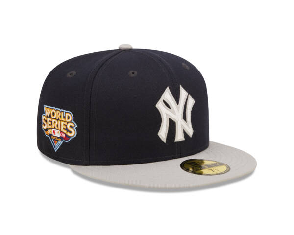 NY YANKEES NAVY LETTERMAN  AUTHENTIC COLLECTION 59FIFTY FITTED GRAY BRIM