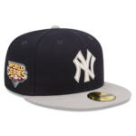 NY YANKEES NAVY LETTERMAN  AUTHENTIC COLLECTION 59FIFTY FITTED GRAY BRIM