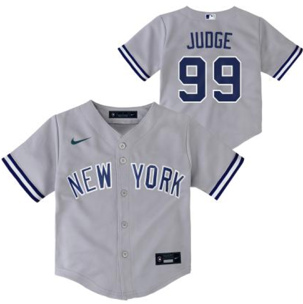 NEW YORK YANKEES JUDGE AARON #99  ROAD GREY SCRPRT PLAYER FINISH  INFANT Jerseys