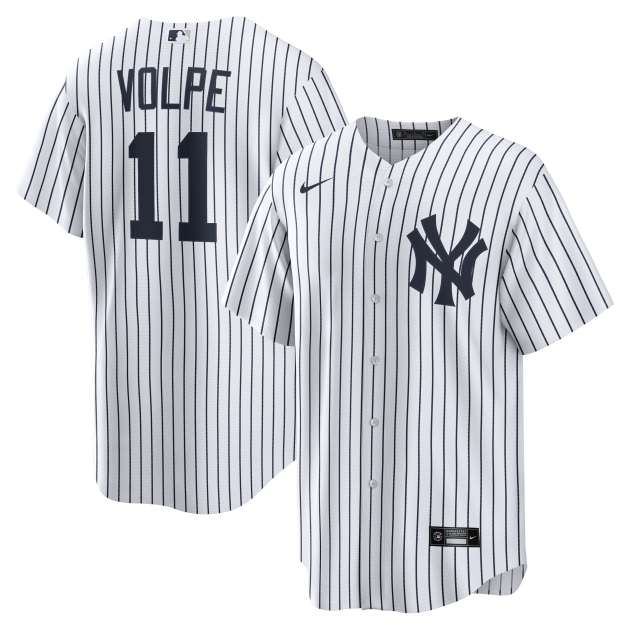 NY YANKEES NIKE VOLPE # 11 WHITE HOME REPLICA JERSEY NAME & NUMBERS