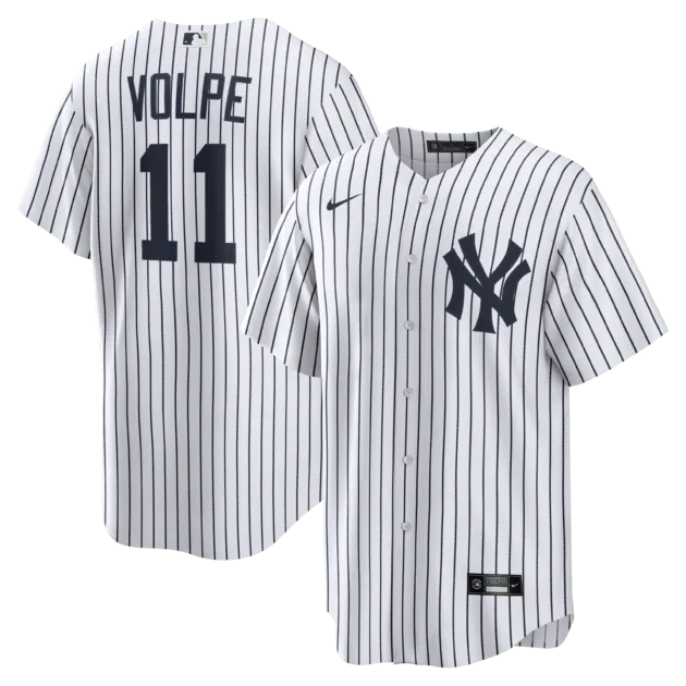 NY YANKEES NIKE VOLPE # 11 WHITE HOME REPLICA JERSEY NAME & NUMBERS