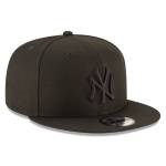 NY YANKEES NEW ERA 9FIFTY SNAPBACK  BLACK/BLACK COLOR BASIC /GRAY BRIM - Image 3