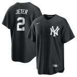 NY YANKEES D JETER #2 NIKE BLACK REPLICA PLAYER NAME JERSEY