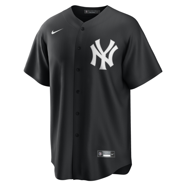 NY YANKEES D JETER #2 NIKE BLACK REPLICA PLAYER NAME JERSEY - Image 2