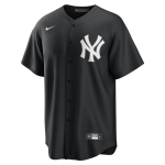 NY YANKEES D JETER #2 NIKE BLACK REPLICA PLAYER NAME JERSEY - Image 2