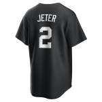 NY YANKEES D JETER #2 NIKE BLACK REPLICA PLAYER NAME JERSEY - Image 3