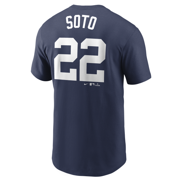 NY YANKEES SOTO #22 NIKE NAVY NAME & NUMBER MEN’S T-SHIRT