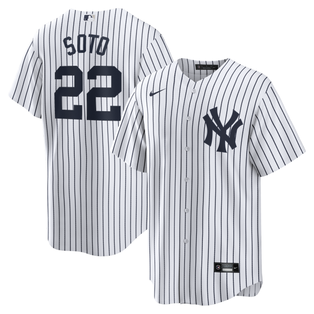 NY YANKEES NIKE SOTO # 22 WHITE HOME REPLICA JERSEY NAME & NUMBERS