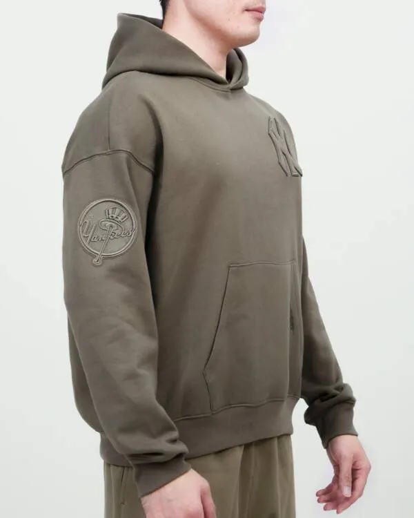 NEW YORK YANKEES NEUTRAL DROP SHOULDER FLC PO HOODIE DARK TAUPE - Image 5