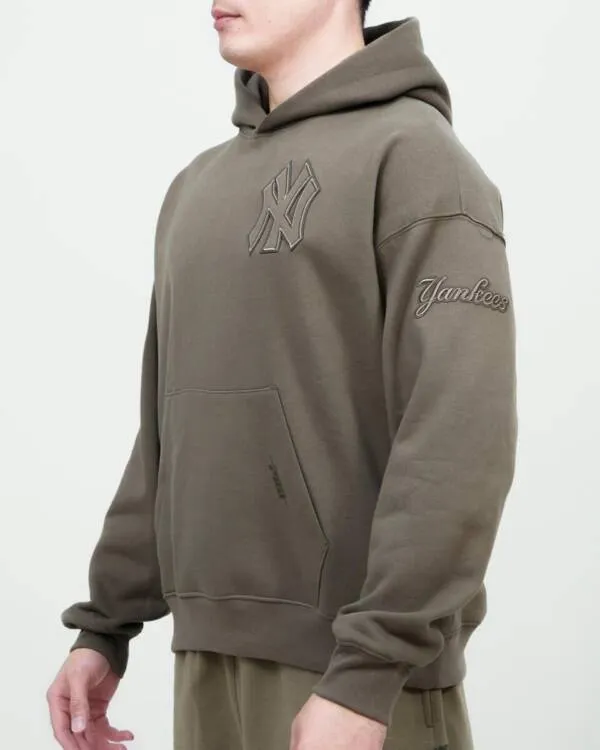 NEW YORK YANKEES NEUTRAL DROP SHOULDER FLC PO HOODIE DARK TAUPE - Image 2