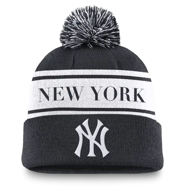 NY YANKEES NIKE PEAK STANDARD CUFF POM BEANIE
