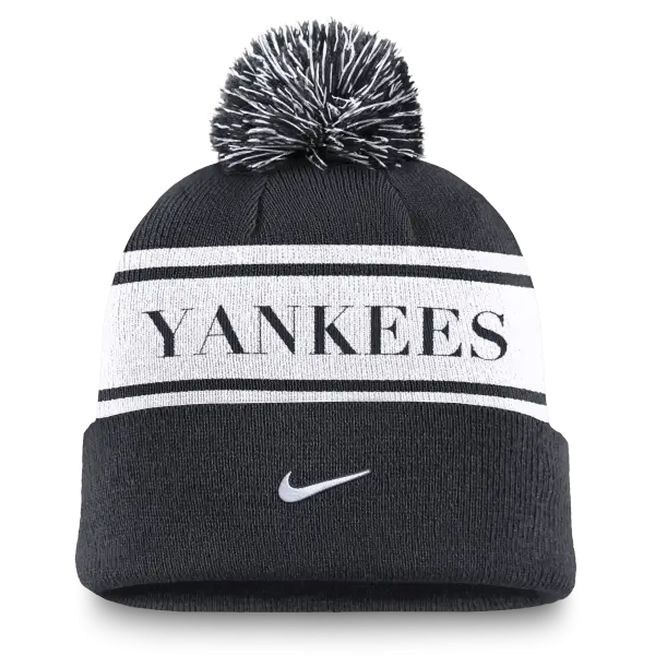 NY YANKEES NIKE PEAK STANDARD CUFF POM BEANIE - Image 2