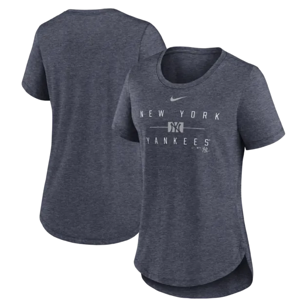 NY YANKEES Women's Nike Knockout Team Stack Triblend Tee