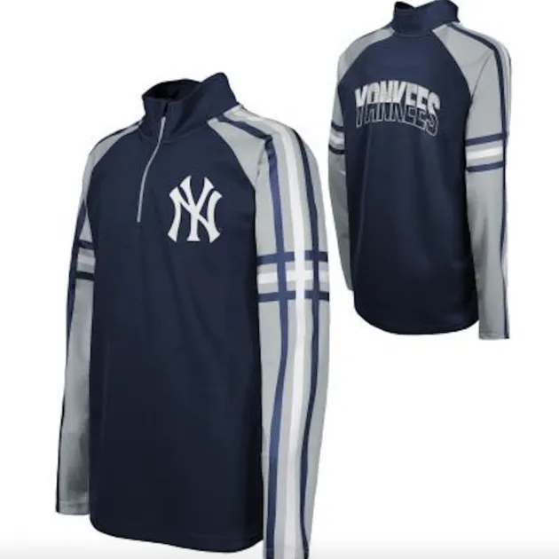 NEW YORK YANKEES YOUTH THIRD BASE BLOCKER  LONG SLEEVE CLRBLK