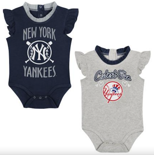 NEW YORK YANKEES BABY FAN 2PK CREEPER SET INFINT