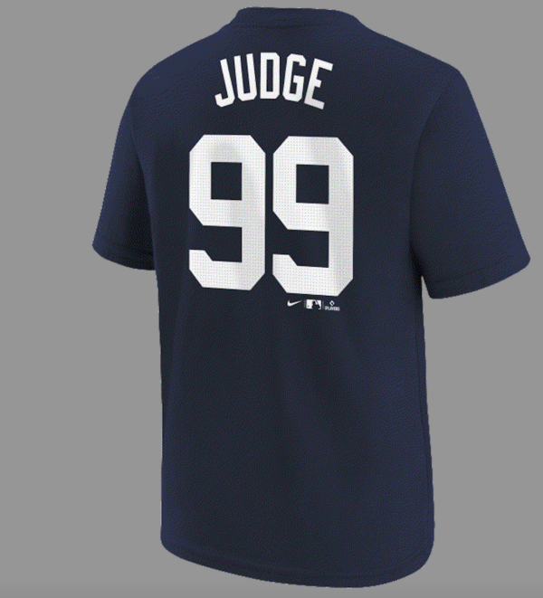 NEW YORK YANKEES JUDGE AARON #99 HOME NAME & NUMBER TEE YOUTH - Image 3