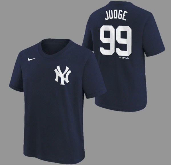 NEW YORK YANKEES JUDGE AARON #99 HOME NAME & NUMBER TEE YOUTH