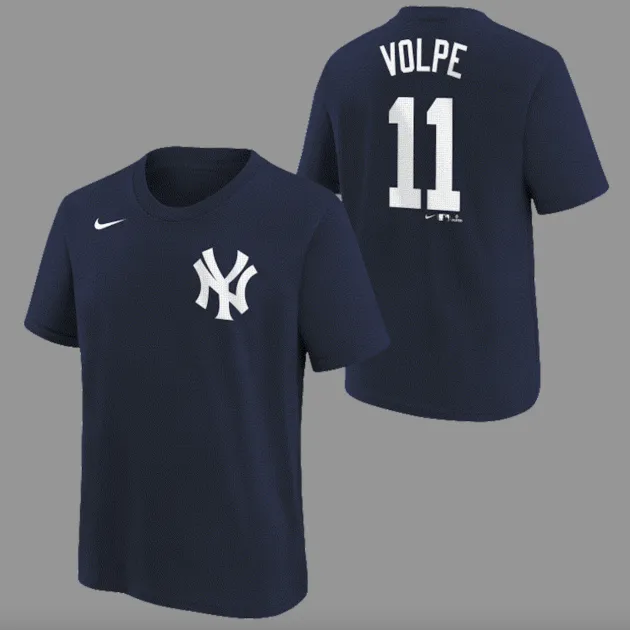 NEW YORK YANKEES VOLPE ANTHONY #11 HOME NAME & NUMBER TEE YOUTH