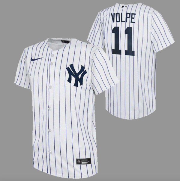 NEW YORK YANKEES VOLPE ANTHONY #11 HOME TWILL PLAYER FINISHED YOUTH