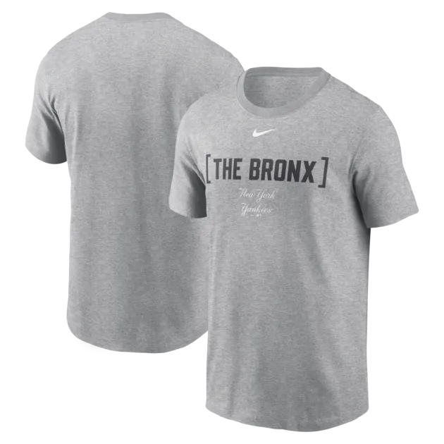 NY YANKEES Men's Nike Bracket Team Phrase GRAY Tee THE BRONX