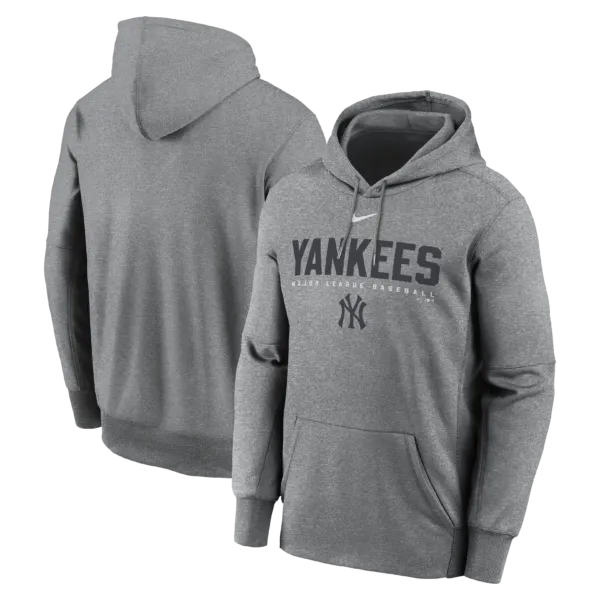 NY YANKEES Men's Nike Therma Fleece Hood GRAY