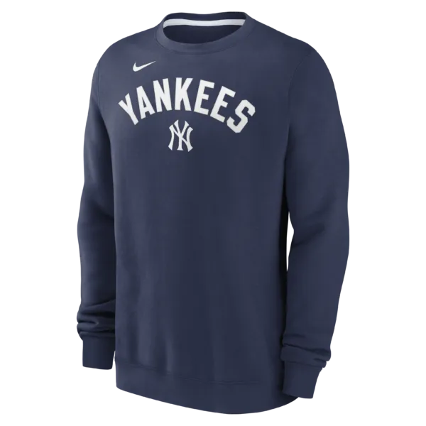 NY YANKEES Men's Nike Classic Twill Crewneck Fleece - Image 3