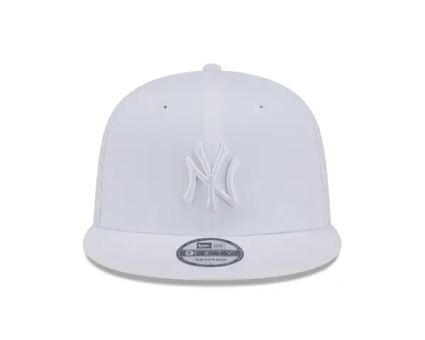 NY YANKEES NEW ERA 9FIFTY WHITE /WHITE  SNAPBACK/ GRAY BRIM - Image 5
