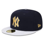 NY YANKEES NEW ERA 59FIFTY NAVY GOLD NY LOGO /GRAY UNDERVISSR - Image 8