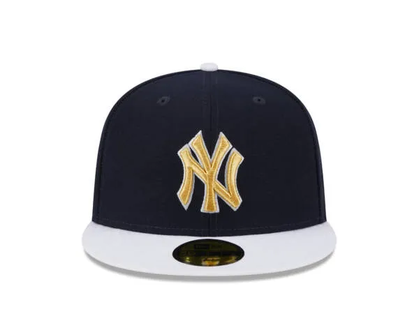 NY YANKEES NEW ERA 59FIFTY NAVY GOLD NY LOGO /GRAY UNDERVISSR - Image 6