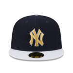NY YANKEES NEW ERA 59FIFTY NAVY GOLD NY LOGO /GRAY UNDERVISSR - Image 6