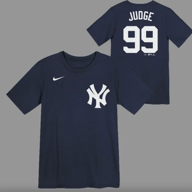 NEW YORK YANKEES A JUDGE # 99 HOME NAME & NUMBER TEE INFANT