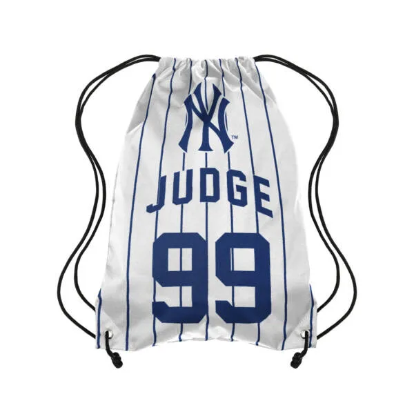 NY  Yankees  A JUDGE#99  WHITE PINSTRIPE  FOCO Drawstring BACKPACK
