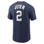 NY YANKEES NIKE D JETER #2 Nike Navy Home Player Name & Number T-Shirt - Image 3