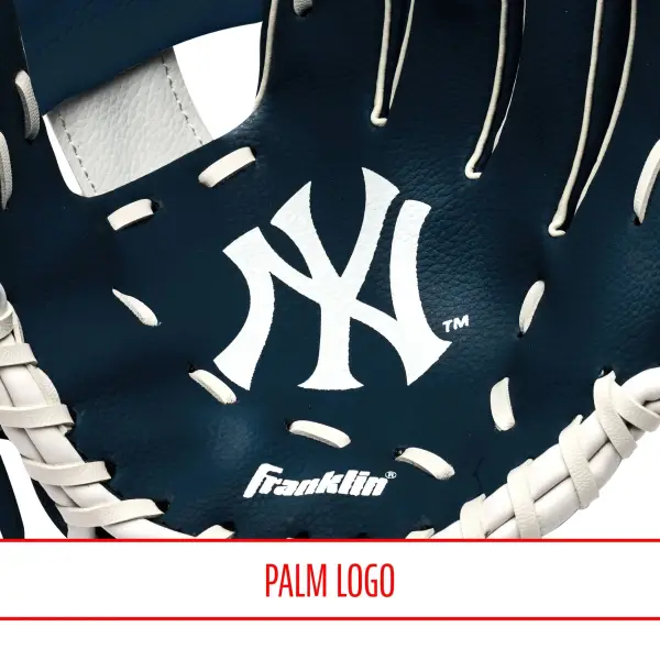 NY YANKEES TEAM GLOVE AND SOFT  BALL SET SIZE 9.5'' INCH - Image 5