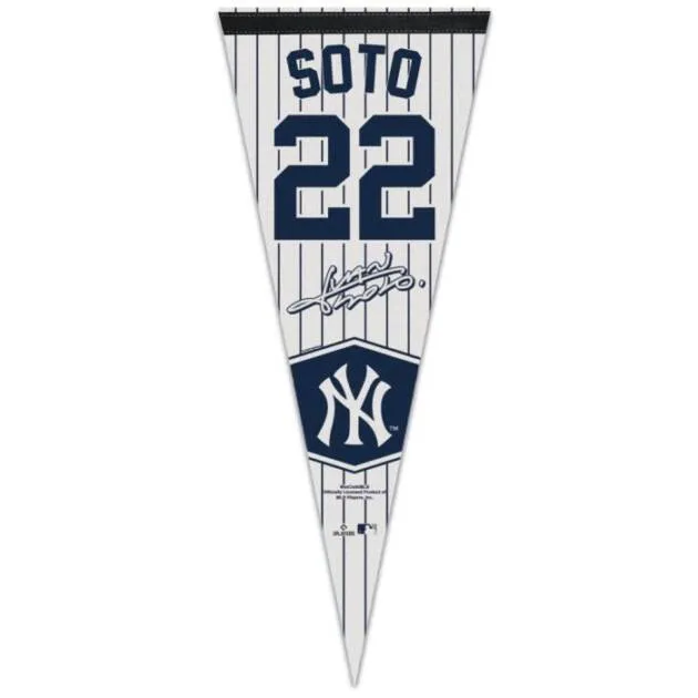 NEW YORK YANKEES PREMIUM PENNANT 12" X 30" JUAN SOTO #22