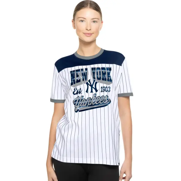 NEW YORK YANKEES PINSTRIPE/ BLUE WOMEN T-SHIRT
