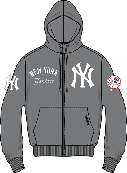 NEW YORK YANKEES CLASSIC WIND SUIT M WOVEN FZ PO HOODIE