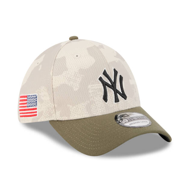 New York Yankees Light Beige/Olive 2025 Armed Forces Day 39THIRTY Flex Hat