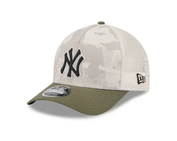 New York Yankees New Era 2025 Armed Forces Day 9FORTY M-Crown A-Frame Adjustable Hat - Light Beige/Olive - Image 2