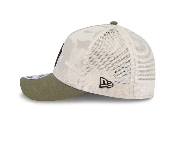 New York Yankees New Era 2025 Armed Forces Day 9FORTY M-Crown A-Frame Adjustable Hat - Light Beige/Olive - Image 4
